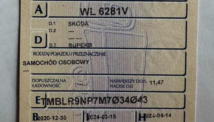 Skoda Superb cena 129990 przebieg: 150000, rok produkcji 2020 z Legionowo małe 781